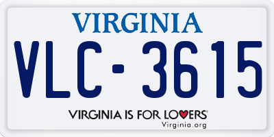 VA license plate VLC3615