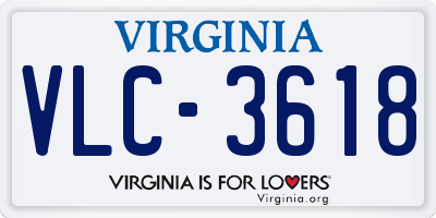 VA license plate VLC3618