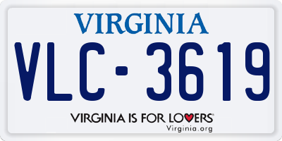 VA license plate VLC3619