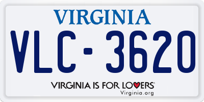 VA license plate VLC3620