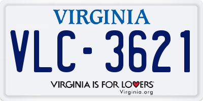 VA license plate VLC3621