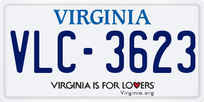 VA license plate VLC3623