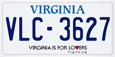 VA license plate VLC3627