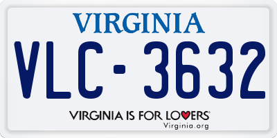 VA license plate VLC3632