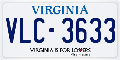 VA license plate VLC3633