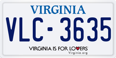 VA license plate VLC3635