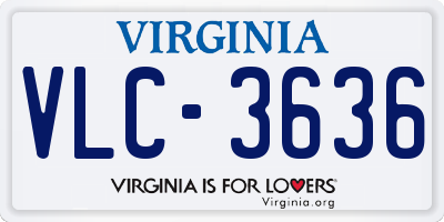 VA license plate VLC3636