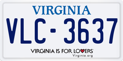 VA license plate VLC3637