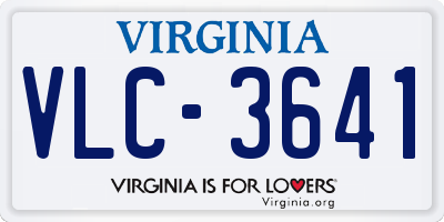 VA license plate VLC3641