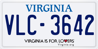 VA license plate VLC3642