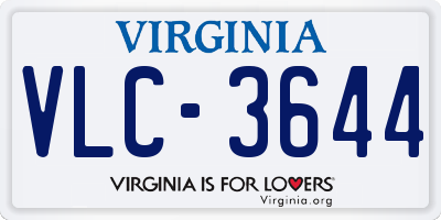 VA license plate VLC3644