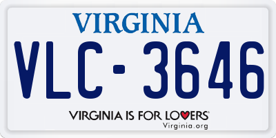 VA license plate VLC3646