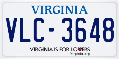 VA license plate VLC3648