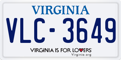 VA license plate VLC3649