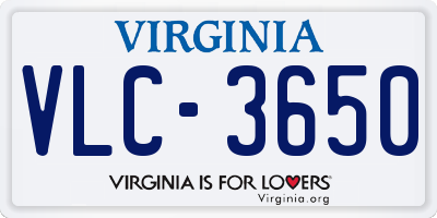 VA license plate VLC3650