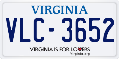 VA license plate VLC3652
