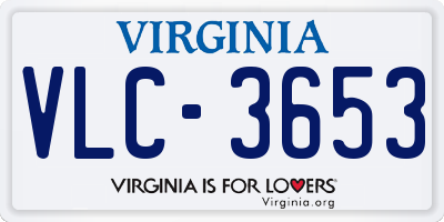 VA license plate VLC3653