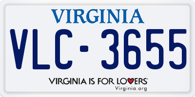 VA license plate VLC3655