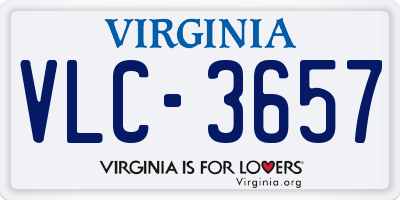 VA license plate VLC3657