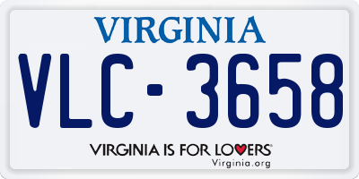VA license plate VLC3658