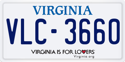 VA license plate VLC3660