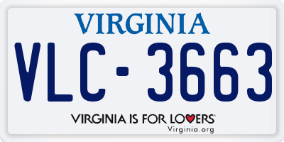 VA license plate VLC3663