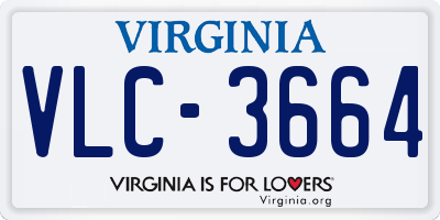 VA license plate VLC3664