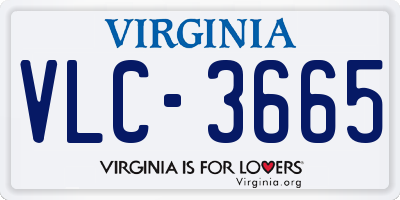 VA license plate VLC3665
