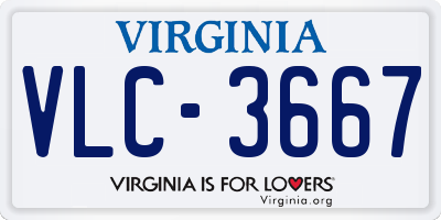 VA license plate VLC3667