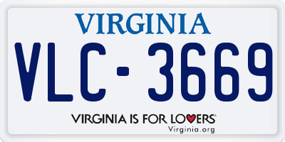 VA license plate VLC3669