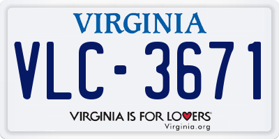 VA license plate VLC3671