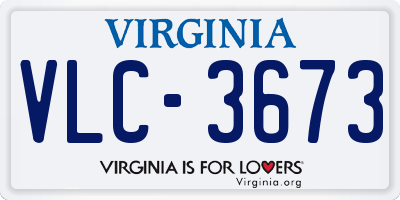 VA license plate VLC3673