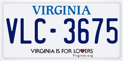 VA license plate VLC3675