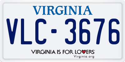 VA license plate VLC3676