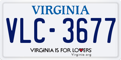 VA license plate VLC3677