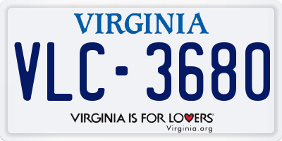 VA license plate VLC3680