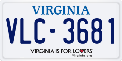 VA license plate VLC3681