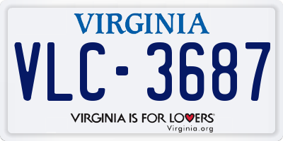 VA license plate VLC3687
