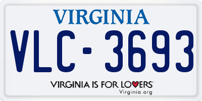 VA license plate VLC3693