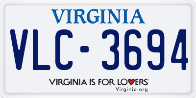 VA license plate VLC3694