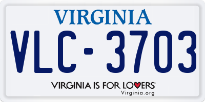 VA license plate VLC3703