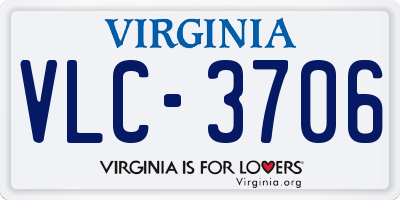 VA license plate VLC3706