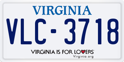 VA license plate VLC3718