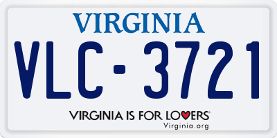 VA license plate VLC3721