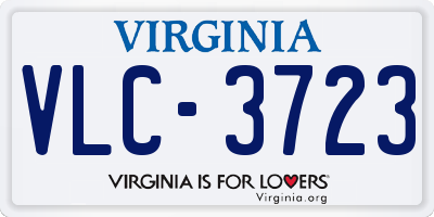 VA license plate VLC3723