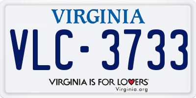 VA license plate VLC3733