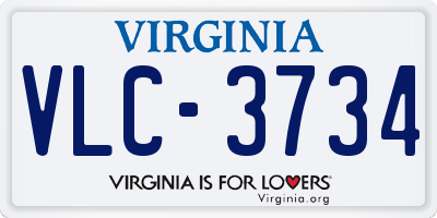 VA license plate VLC3734