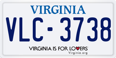 VA license plate VLC3738
