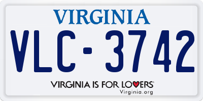 VA license plate VLC3742