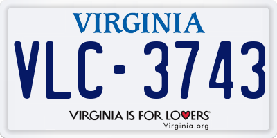 VA license plate VLC3743
